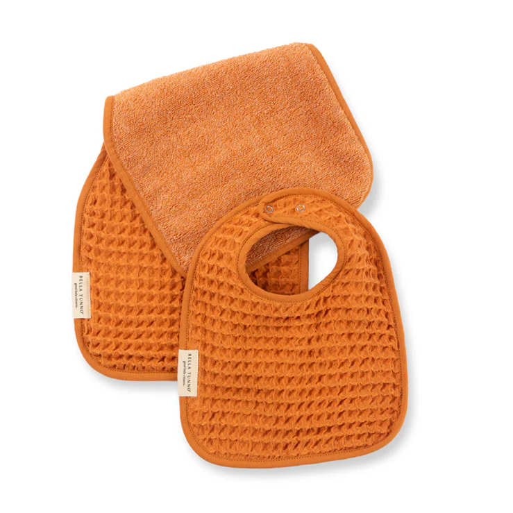 Bella Tunno Baby Bib & Burp Cloth - Pumpkin