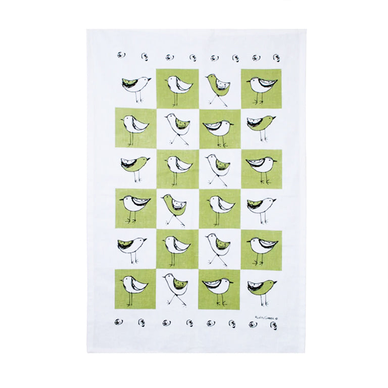 Rain Goose Tea Towel Bird - Green