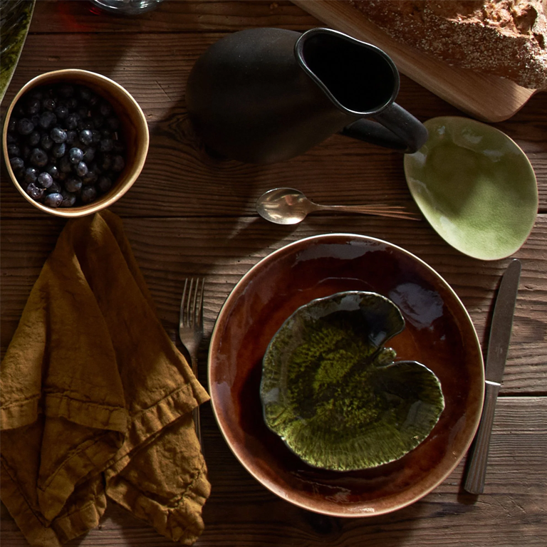 Costa Nova Riviera Alchemille Leaf Side Plate - Forêts Green