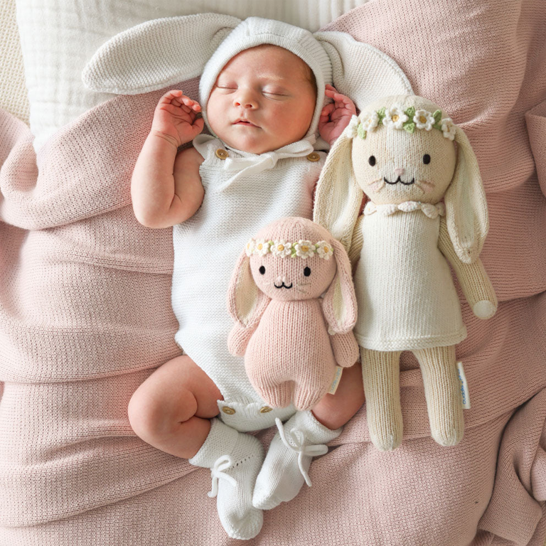 Cuddle+Kind Baby - Bunny Rose with Ivory Floral