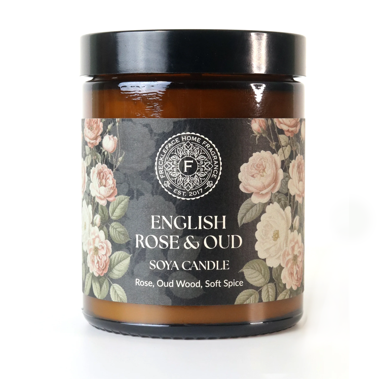Freckleface Apothecary Jar Candle - English Rose & Oud
