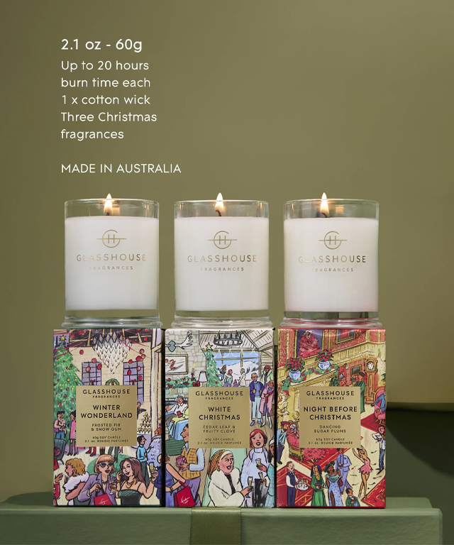 Glasshouse Fragrances Candle Trio - Christmas