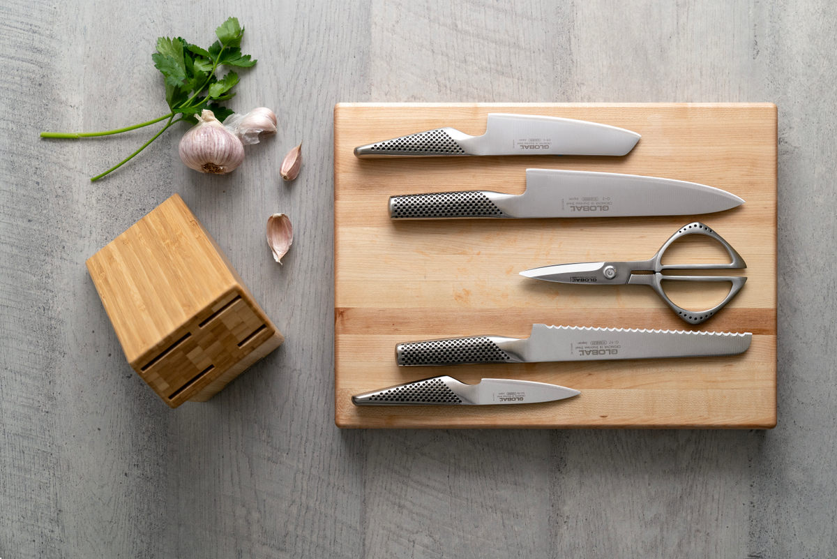 Global 6 Piece Knife and Block Set - Takashi