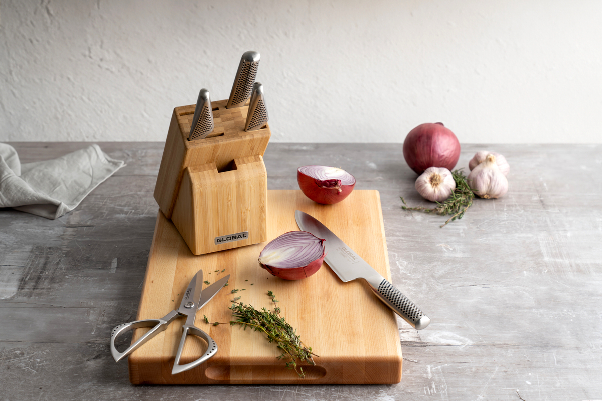 Global 6 Piece Knife and Block Set - Takashi