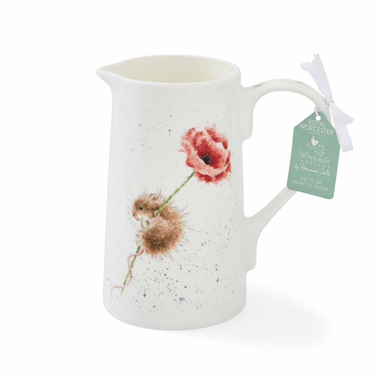 Wrendale Designs Jug 2pt - Mouse and Poppy