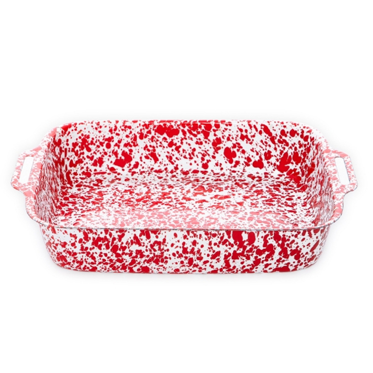 Crow Canyon Lasagna Pan - Red Splatter