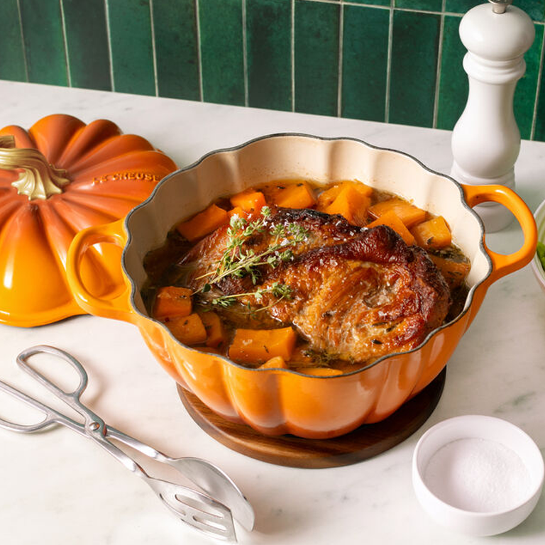 Le Creuset Cast Iron Pumpkin Cocotte 3.7L - Persimmon