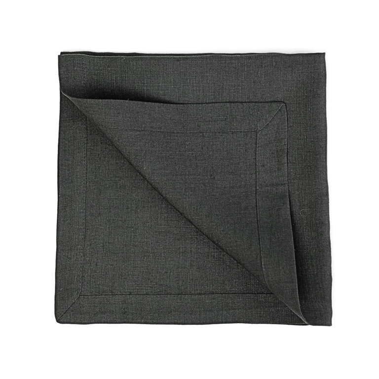 Linen Way Barnville Linen Napkins - Set of 4 Charcoal