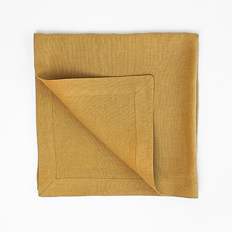 Linen Way Barnville Linen Napkins - Set of 4 Turmeric