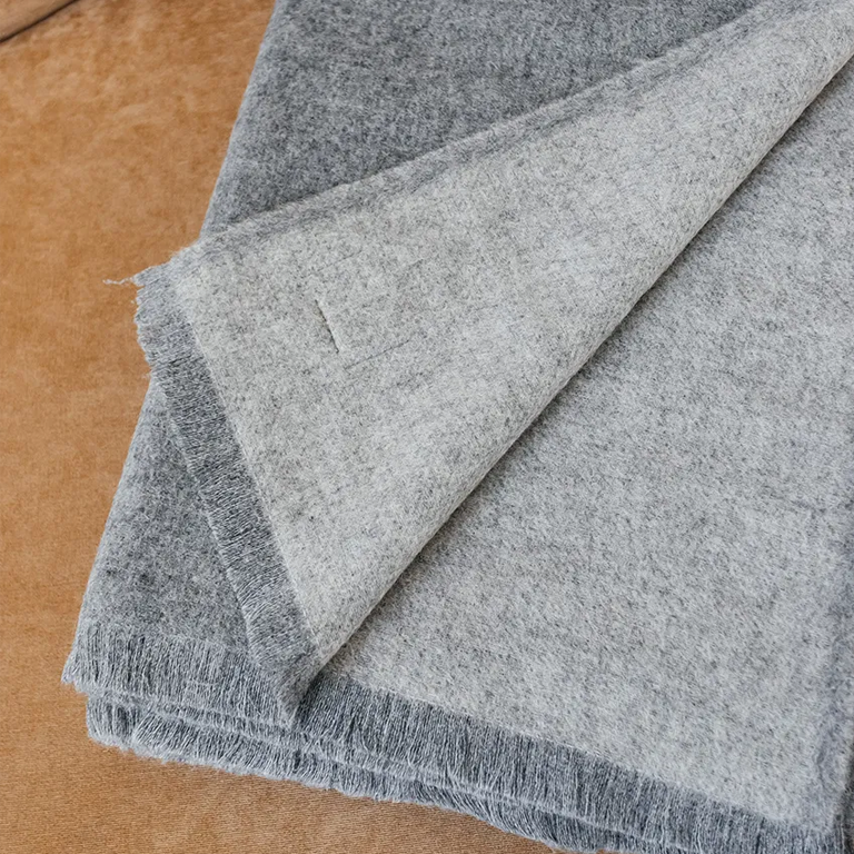 Linen Way Alpaca Wool Throw Jutland - Stone + Light Grey