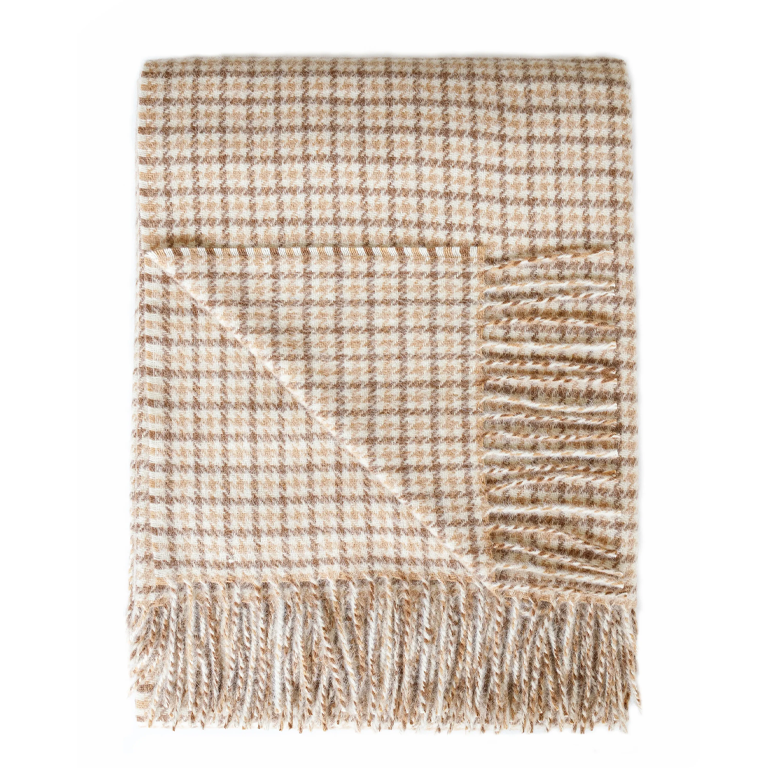 Linen Way Throw - Glencoe Light Grey, Ivory and Tan