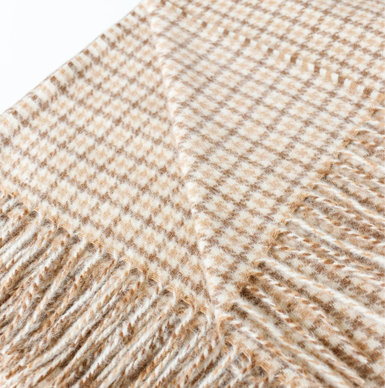 Linen Way Throw - Glencoe Light Grey, Ivory and Tan