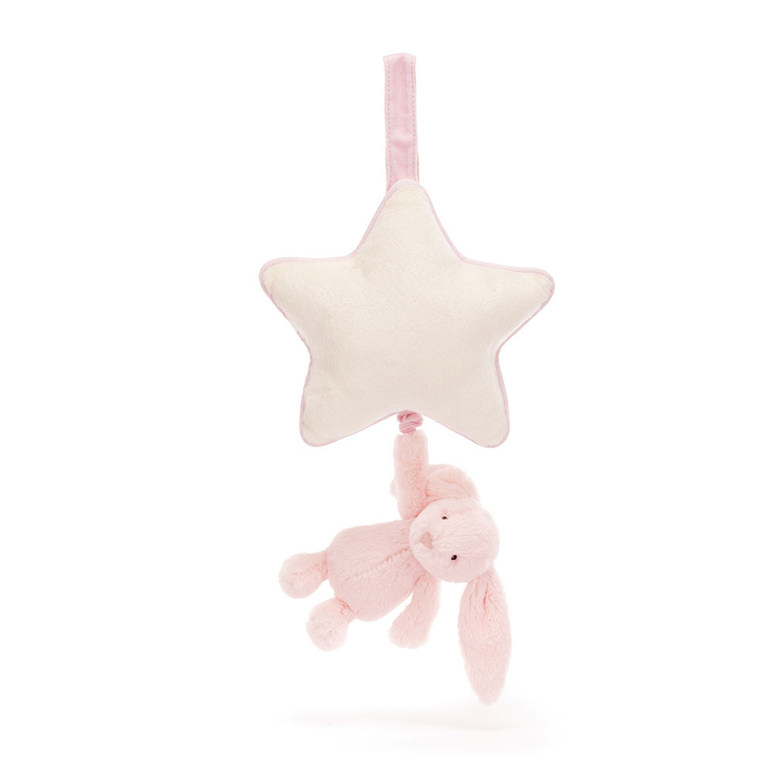 Jellycat Musical Pull Bashful Bunny Pink