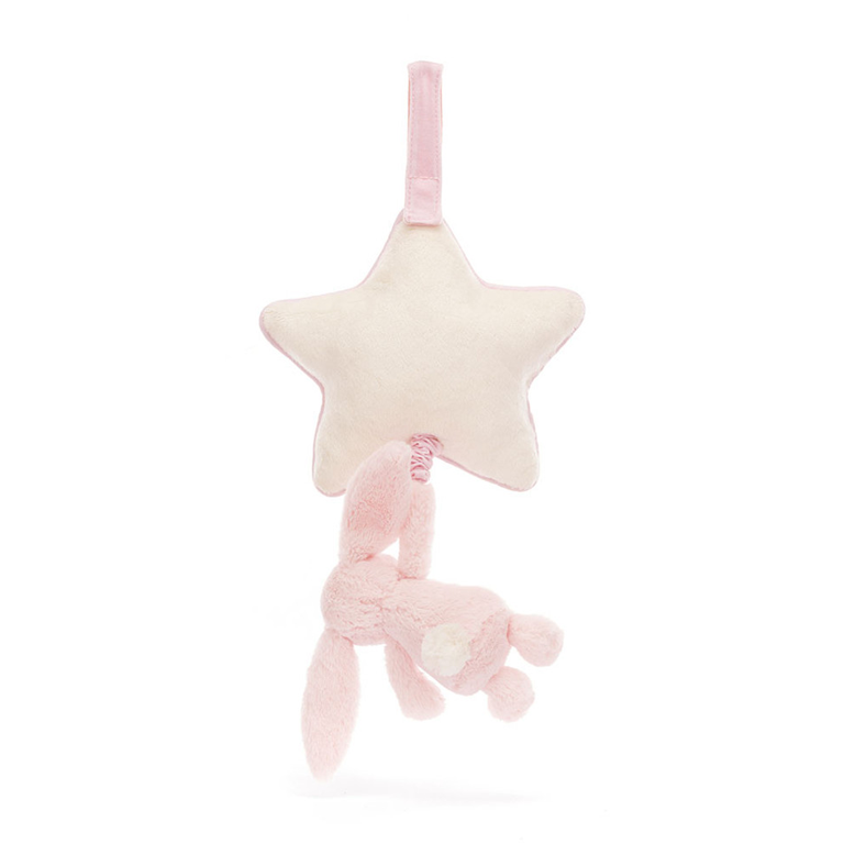 Jellycat Musical Pull Bashful Bunny Pink