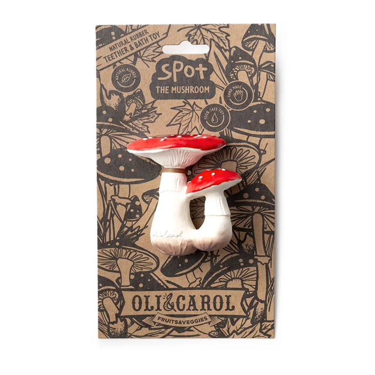 Oli&Carol Teether and Bath Toy - Spot the Mushroom