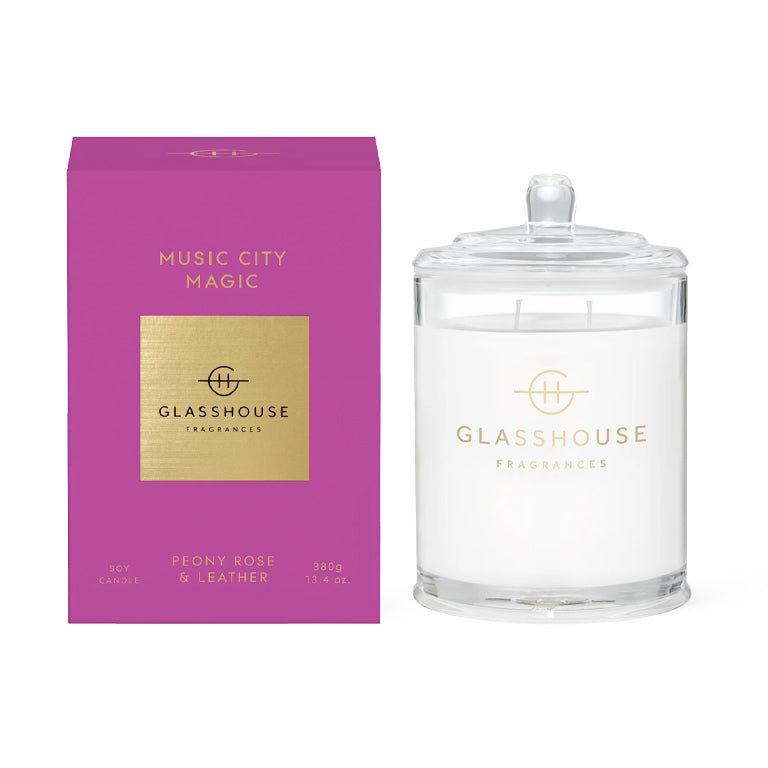 Glasshouse Fragrances Candle 380g - Music City Magic
