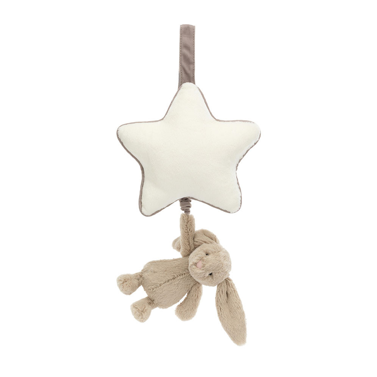 Jellycat Musical Pull Bashful Bunny Beige