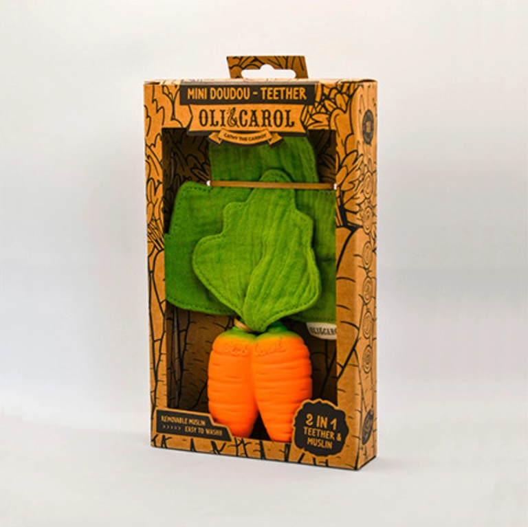 Oli&Carol Mini Dou-dou and Teether - Cathy the Carrot
