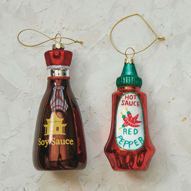 Creative Co-op Ornament - Hot Sauce Bottle