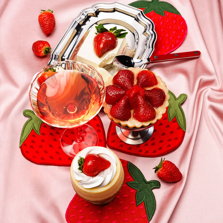 Piecework Puzzles Cocktail Napkins - Strawberry