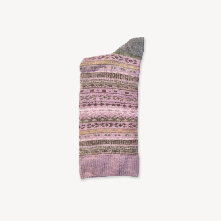 Pokoloko Crew Alpaca Socks - Dusty Rose