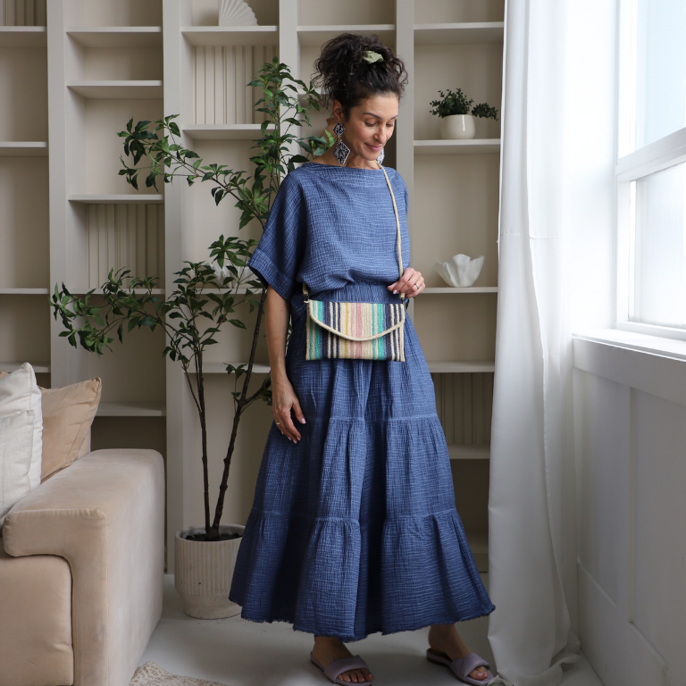POKO SKIRT PANTS CRINKLE DENIM