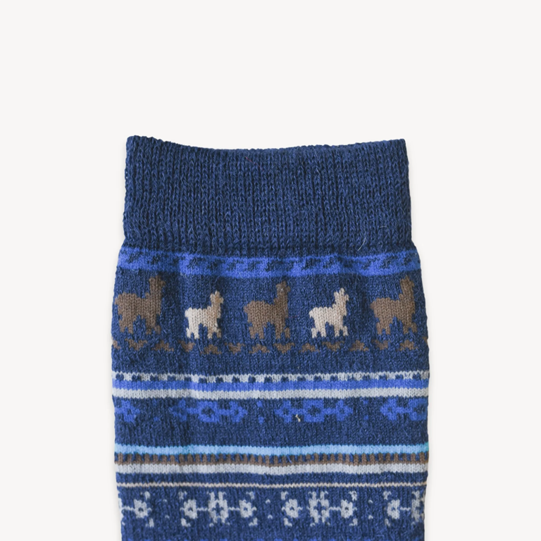 Pokoloko Print Alpaca Socks - Space Blue