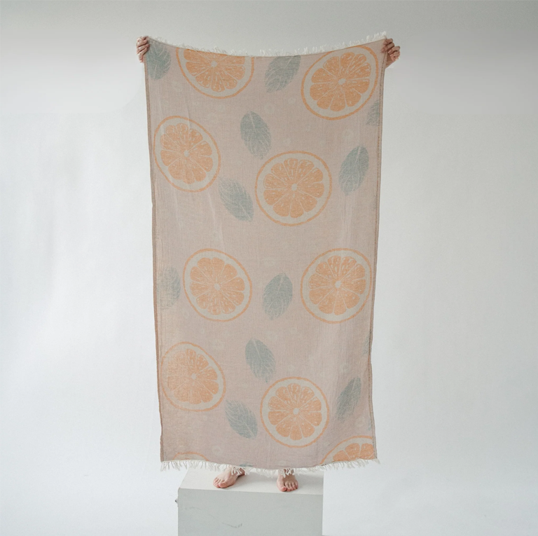 Pokoloko Towel - Orange and Leaf