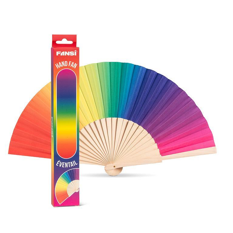 Abbott Hand Fan - Ombré Rainbow