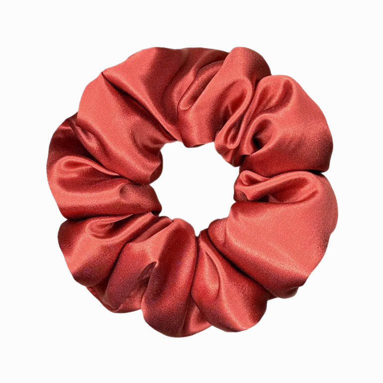 HoneyLux Silk Scrunchie - Rust