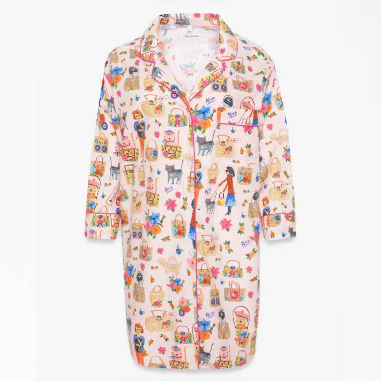 Bon|Artis Long Shirt Pajamas - Oh La La Cats