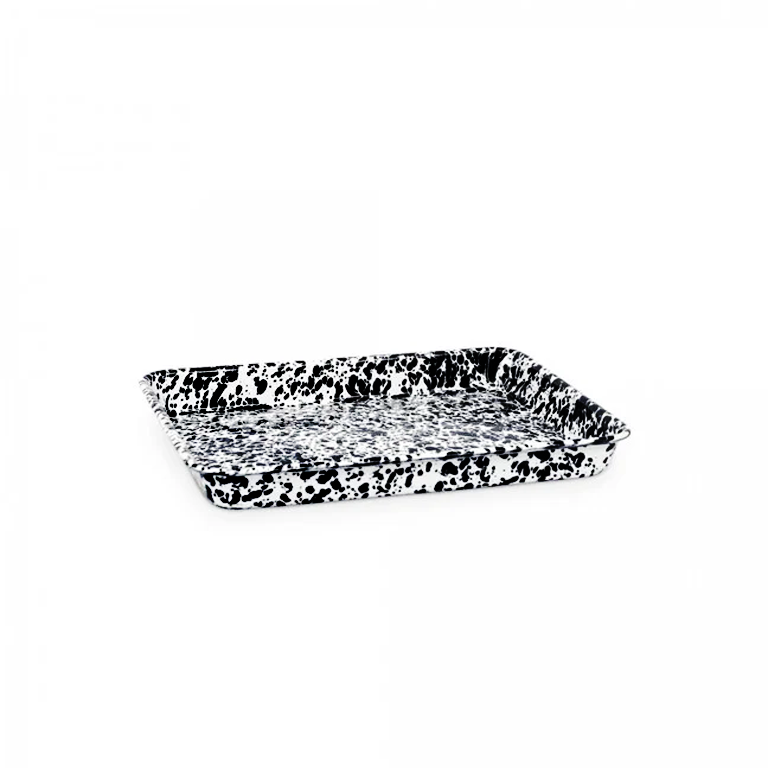 Crow Canyon Rectangular Tray Small - Black Splatter