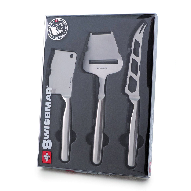 Swissmar Cheese Knife Set - Stainless Steel 3 Piece Set