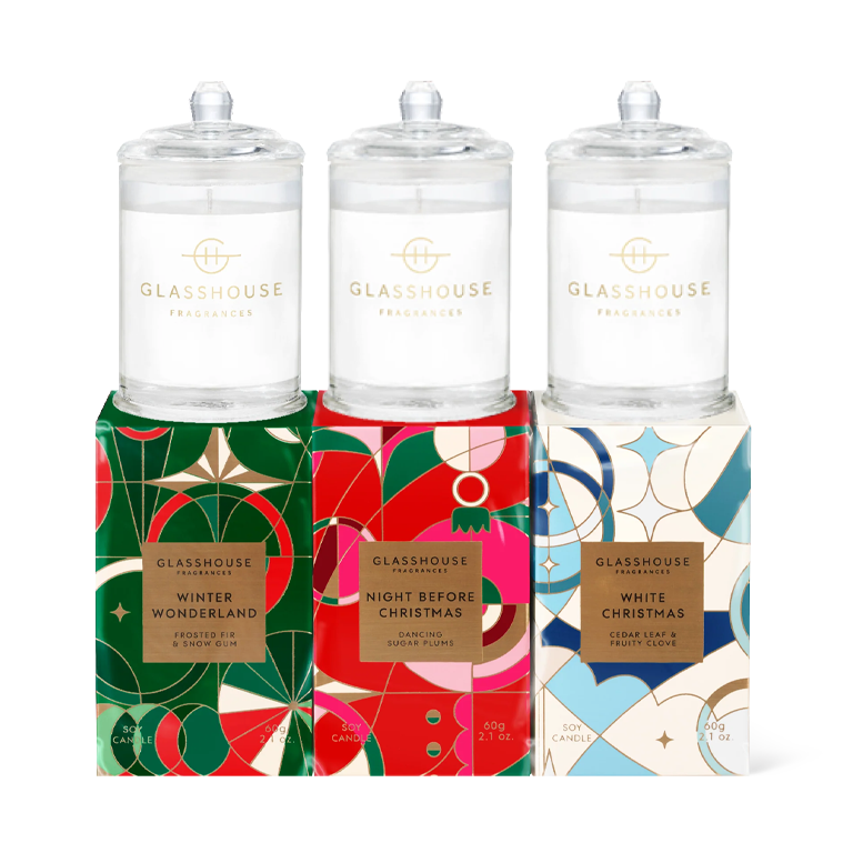 Glasshouse Fragrances Candle 60g - Christmas Trio
