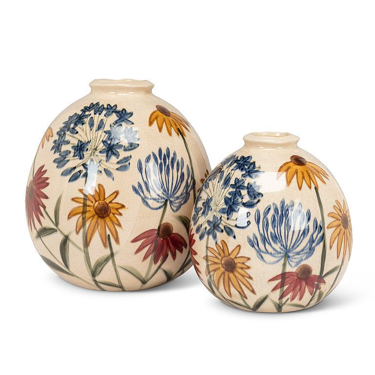 Abbott Ball Vase 9" - Blue Allium