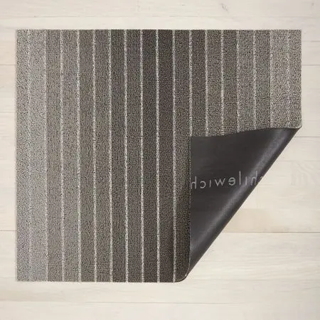 Chilewich Floor Mat - Block Stripe Shag - Taupe, 2 ft. x 3 ft.