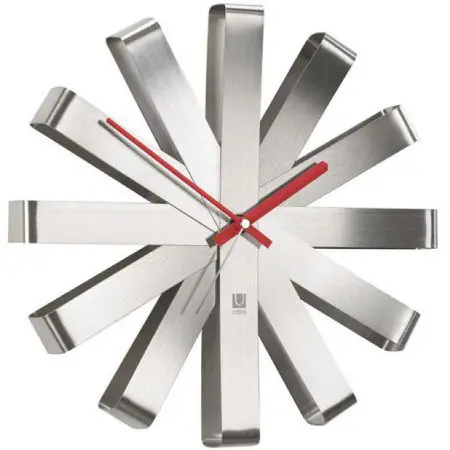 Umbra Ribbon Wall Clock - Stainless Steel