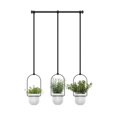 Umbra Triflora Hanging Planter - Black and White