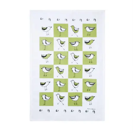 Rain Goose Tea Towel Bird Green
