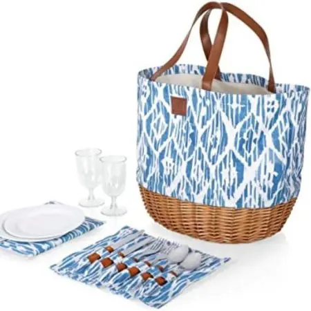 Picnic Time Promenade Picnic Basket - Blue Canvas
