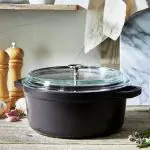 STAUB Cast Iron Round Cocotte - 4 Qt. with Glass Lid