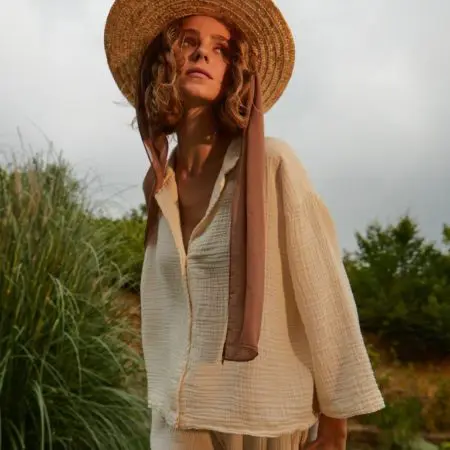 Pokoloko Crinkle Shirt Blouse