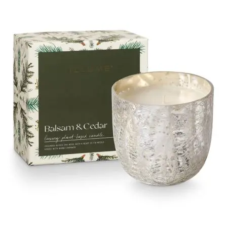 Illume Crackle Glass Candle Large - Balsam and Cedar