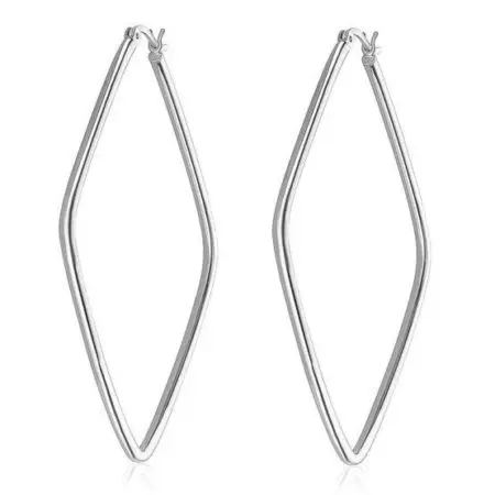 Larus Diamond Shaped Hoop Earrings - Silver