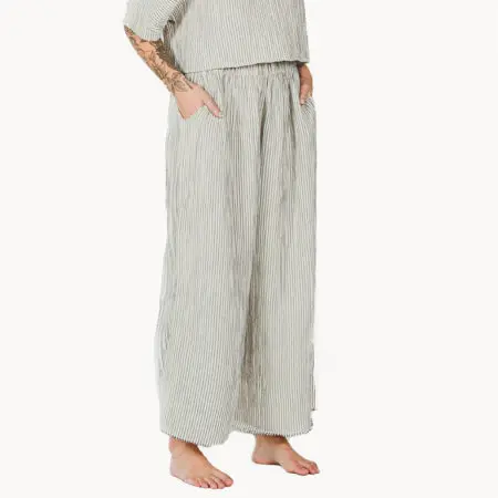 Pokoloko Crinkle Palazzo Pants - Striped
