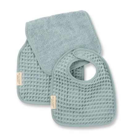 Bella Tunno Baby Bib & Burp Cloth Set - Fog
