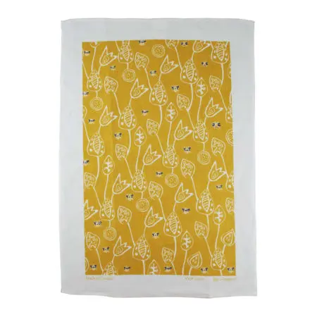 Rain Goose Tea Towel Bees Gold