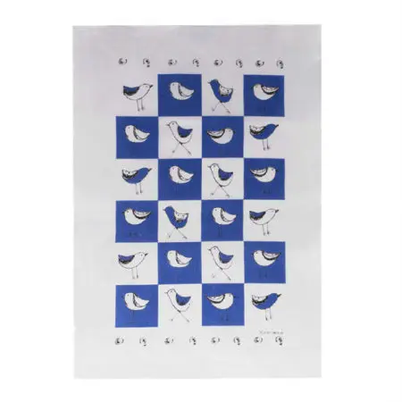 Rain Goose Tea Towel Bird Blue