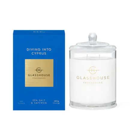 Glasshouse Fragrances Candle 380g - Diving into Cyprus