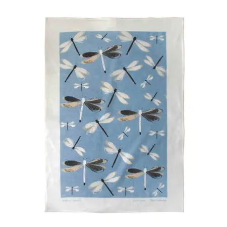 Rain Goose Tea Towel Dragonfly Blue